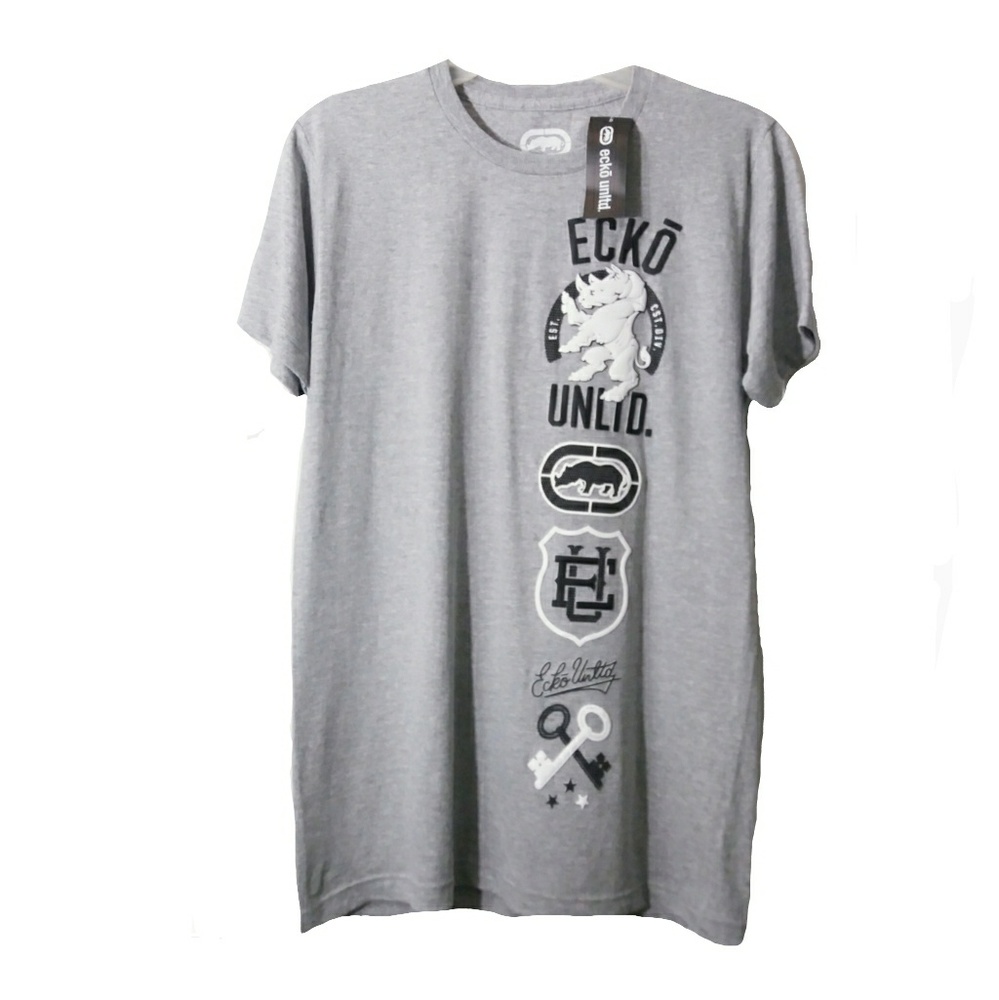 NEW Eckō Unltd Grey Heather Cotton Graphic Tee